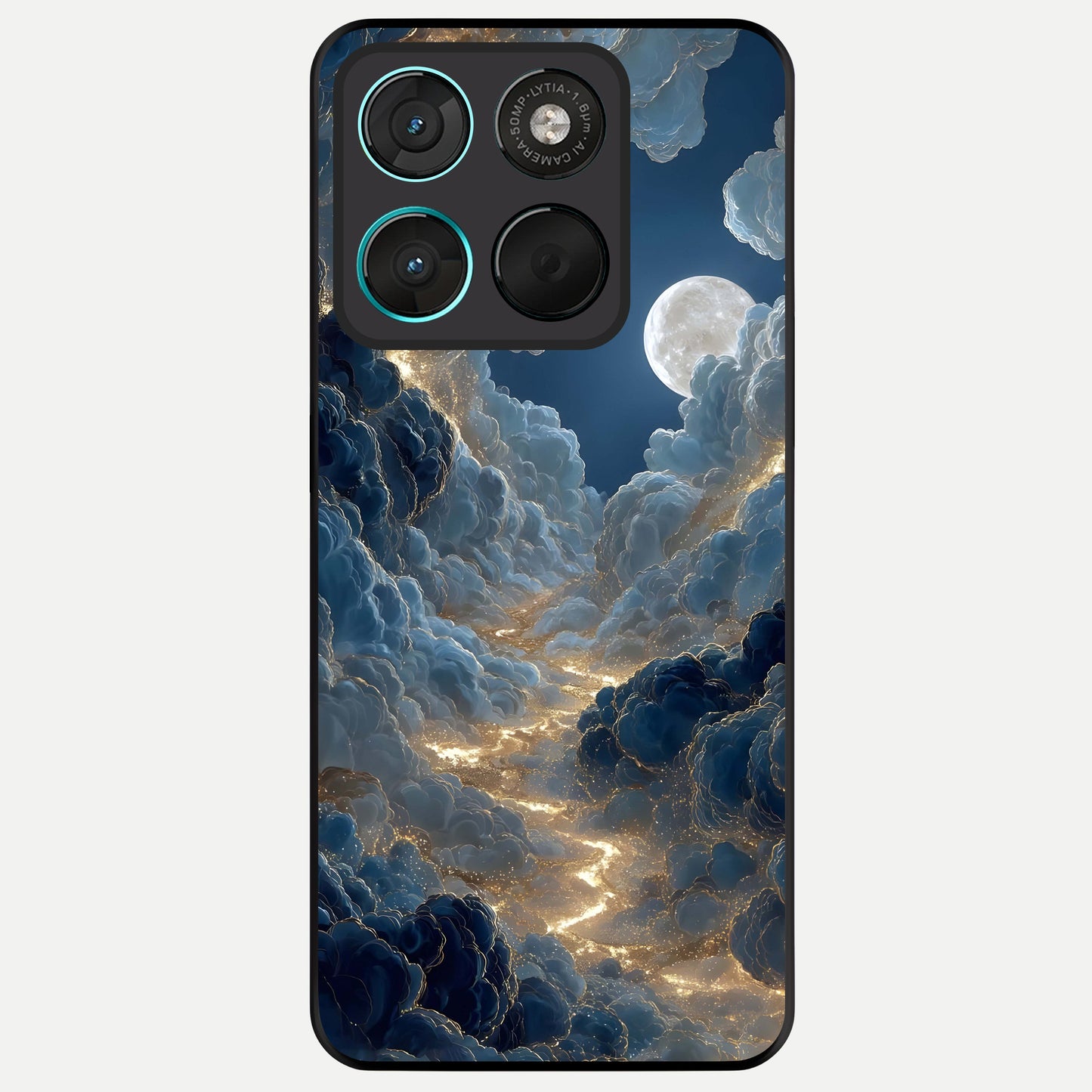  Celestial Cloud Road Glass Case For Moto G57 Power back cover – full design glossy printed glass finish