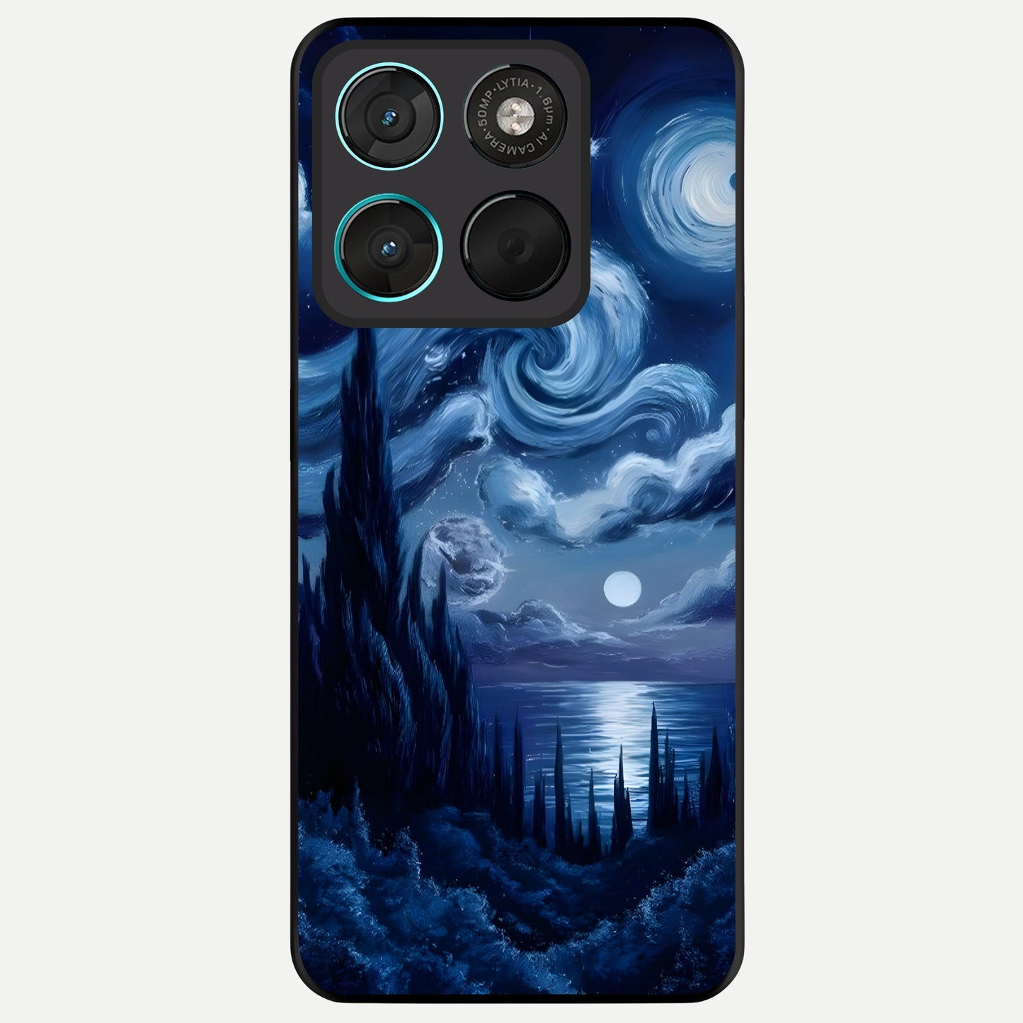  Celestial Dream Van Gogh Glass Case For Moto G57 Power back cover – full design glossy printed glass finish