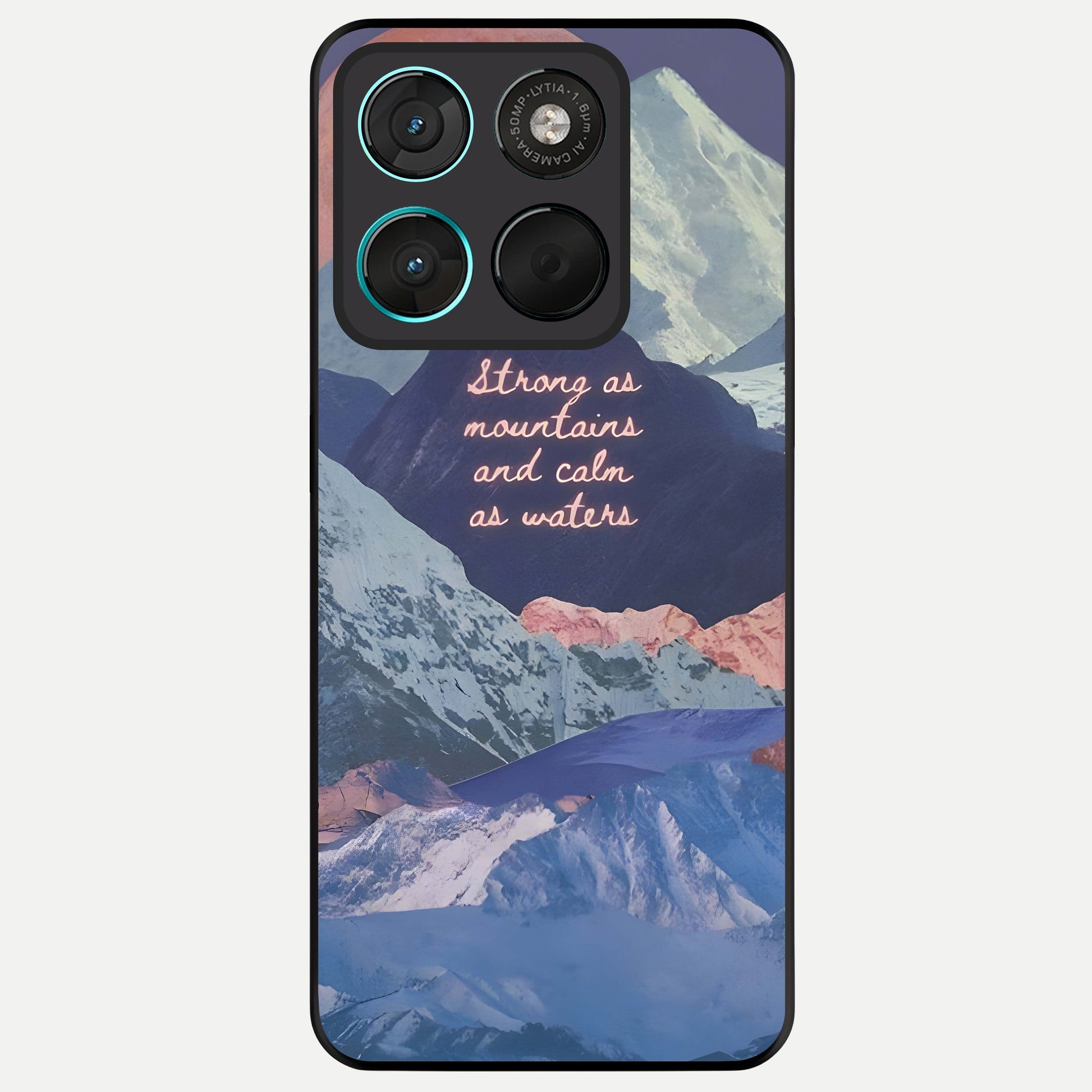  Celestial Mountain Calm Glass Case For Moto G57 Power back cover – full design glossy printed glass finish
