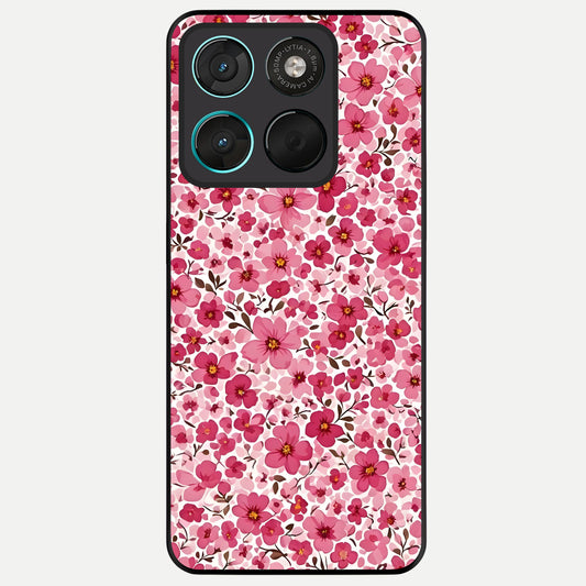  Cherry Blossom Charm Glass Case For Moto G57 Power back cover – full design glossy printed glass finish