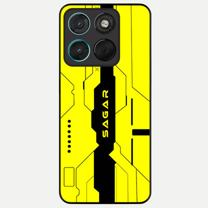  Circuit CYBERPUNK Custom Name Glass Case For Moto G57 Power back cover – full design glossy printed glass finish