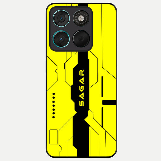  Circuit CYBERPUNK Custom Name Glass Case For Moto G57 Power back cover – full design glossy printed glass finish