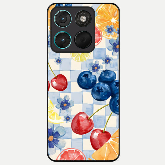  Citrus Bloom Joy Glass Case For Moto G57 Power back cover – full design glossy printed glass finish