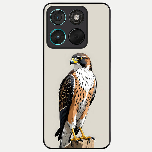  Clever Eagle Glass Case For Moto G57 Power back cover – full design glossy printed glass finish