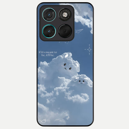  Cloud Bunny Dreams Glass Case For Moto G57 Power back cover – full design glossy printed glass finish
