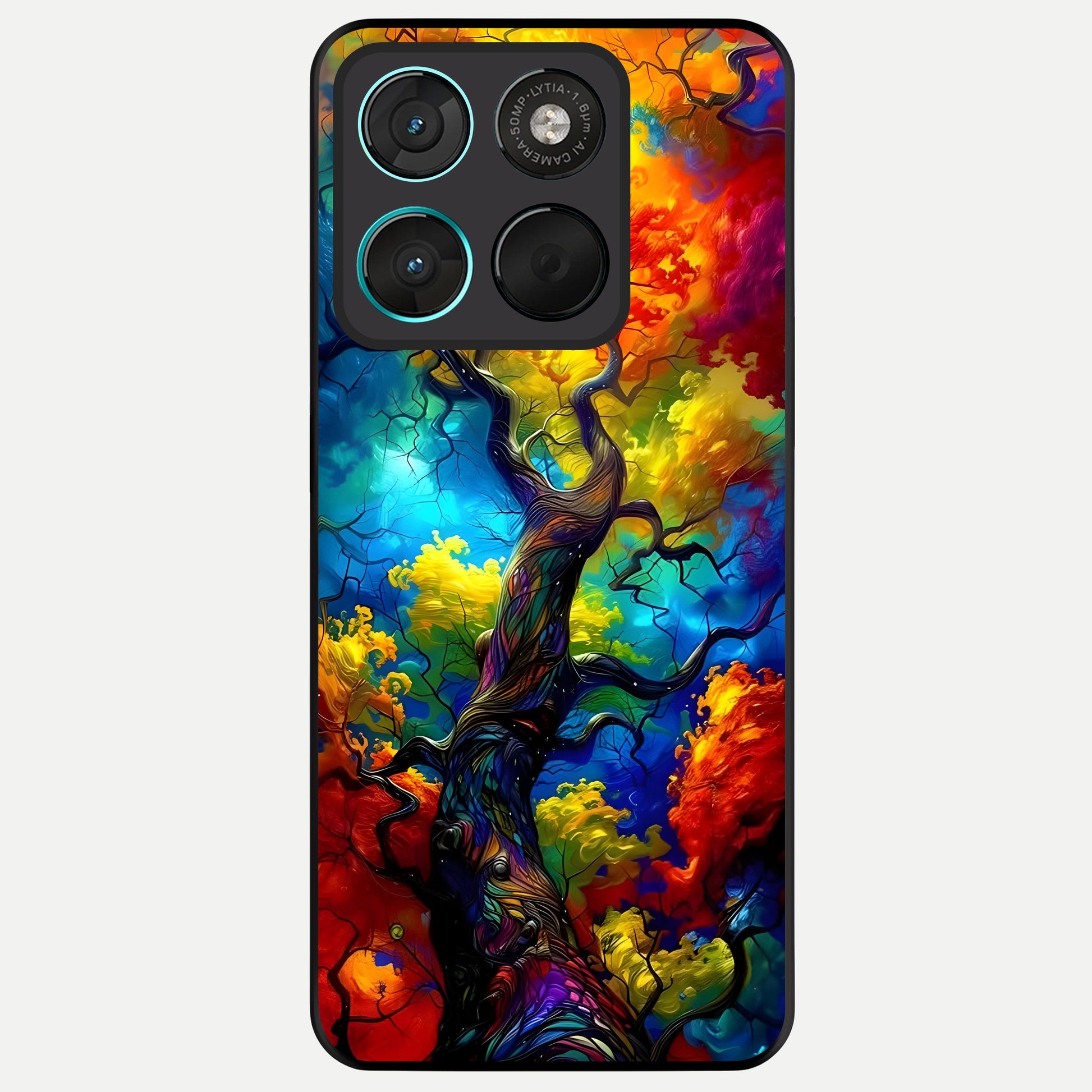  Colorful Soda Bottles Glass Case For Moto G57 Power back cover – full design glossy printed glass finish