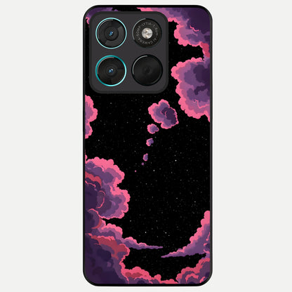  Cosmic Cloud Journey Glass Case For Moto G57 Power back cover – full design glossy printed glass finish