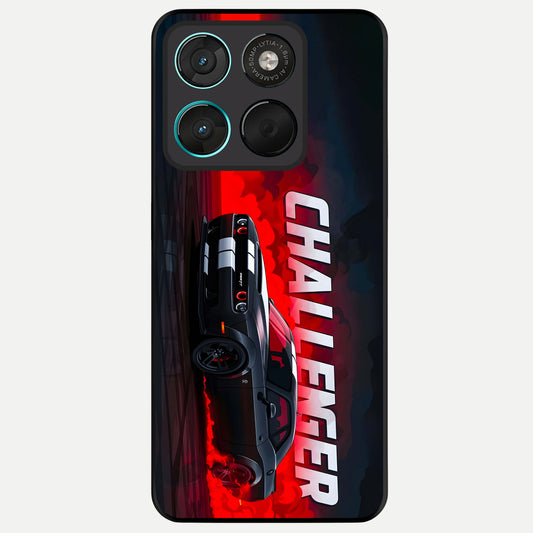  Crimson Challenger Fury Glass Case For Moto G57 Power back cover – full design glossy printed glass finish
