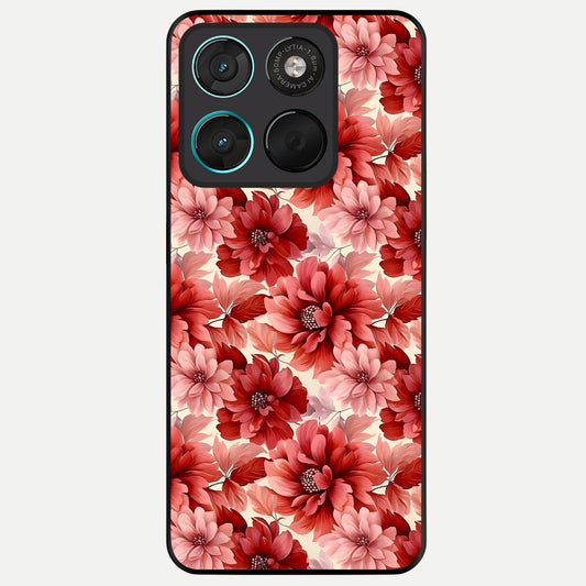  Crimson Love Petals Glass Case For Moto G57 Power back cover – full design glossy printed glass finish