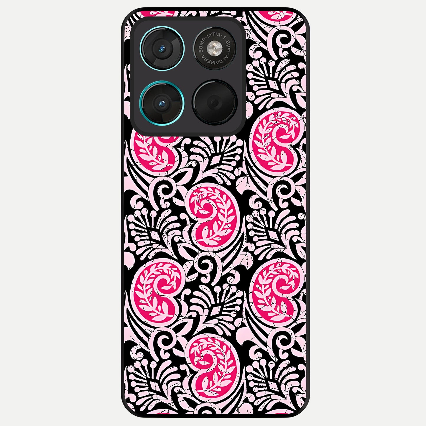  Crimson Paisley Charm Glass Case For Moto G57 Power back cover – full design glossy printed glass finish