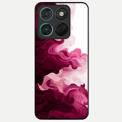  Crimson Wave Flow Glass Case For Moto G57 Power back cover – full design glossy printed glass finish