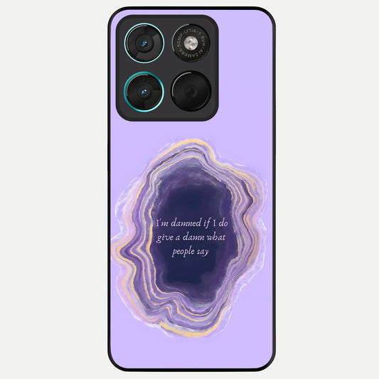  Damned People Quote Glass Case For Moto G57 Power back cover – full design glossy printed glass finish