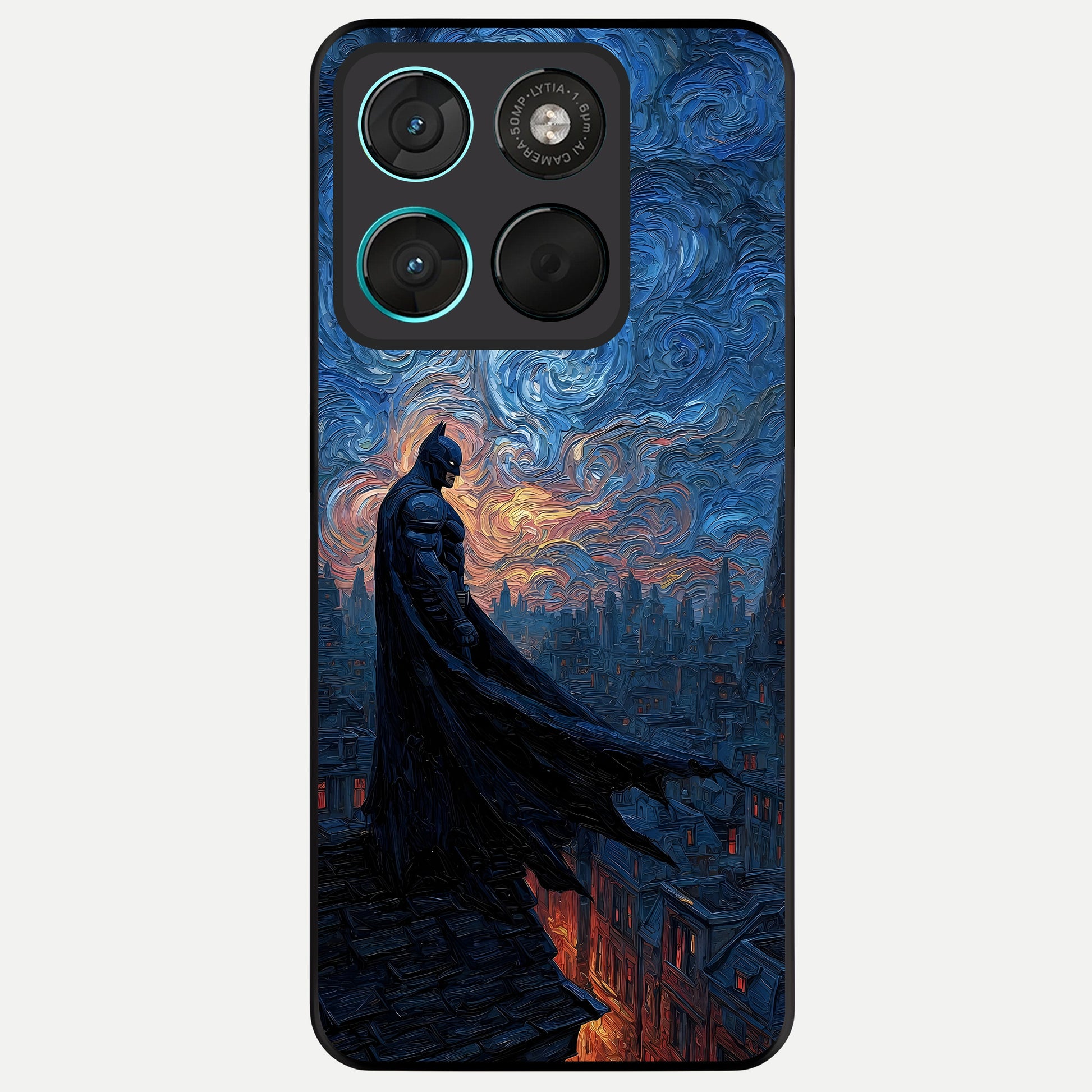  Dark Knight Dusk Glass Case For Moto G57 Power back cover – full design glossy printed glass finish