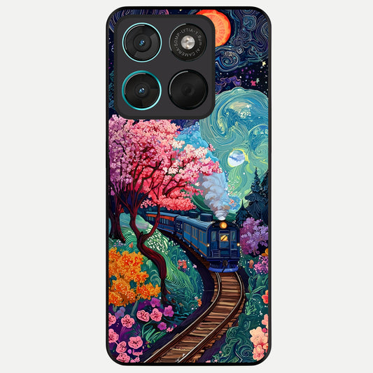  Digital Art Glass Case For Moto G57 Power back cover – full design glossy printed glass finish