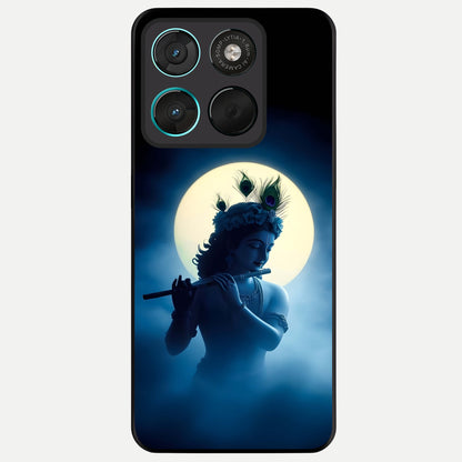  Divine Moon Flute Glass Case For Moto G57 Power back cover – full design glossy printed glass finish