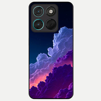  Dreamy Cloud Skies Glass Case For Moto G57 Power back cover – full design glossy printed glass finish