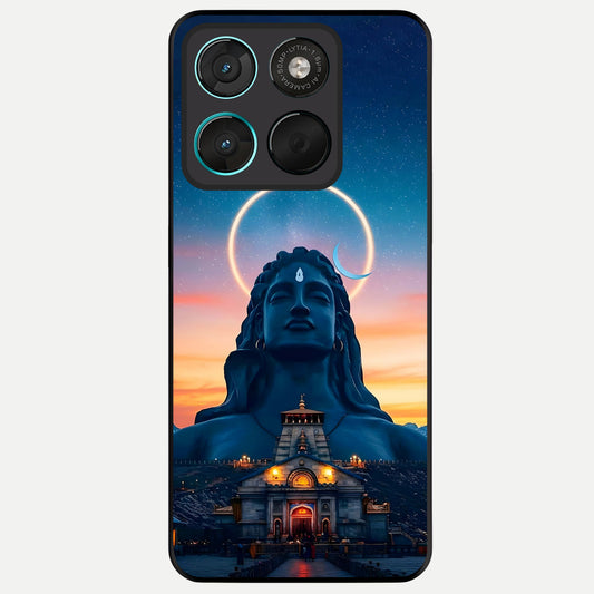 Eternal Shiva Aura Glass Case For Moto G57 Power back cover – full design glossy printed glass finish