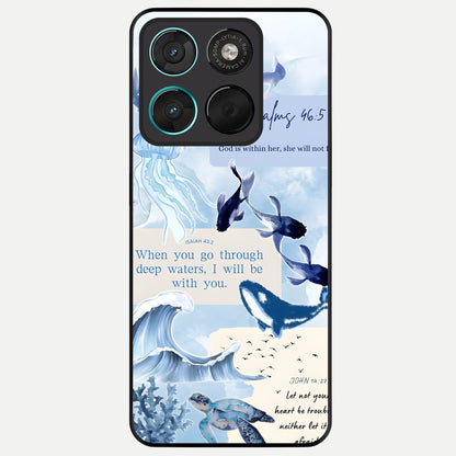  Faithful Ocean Promise Glass Case For Moto G57 Power back cover – full design glossy printed glass finish