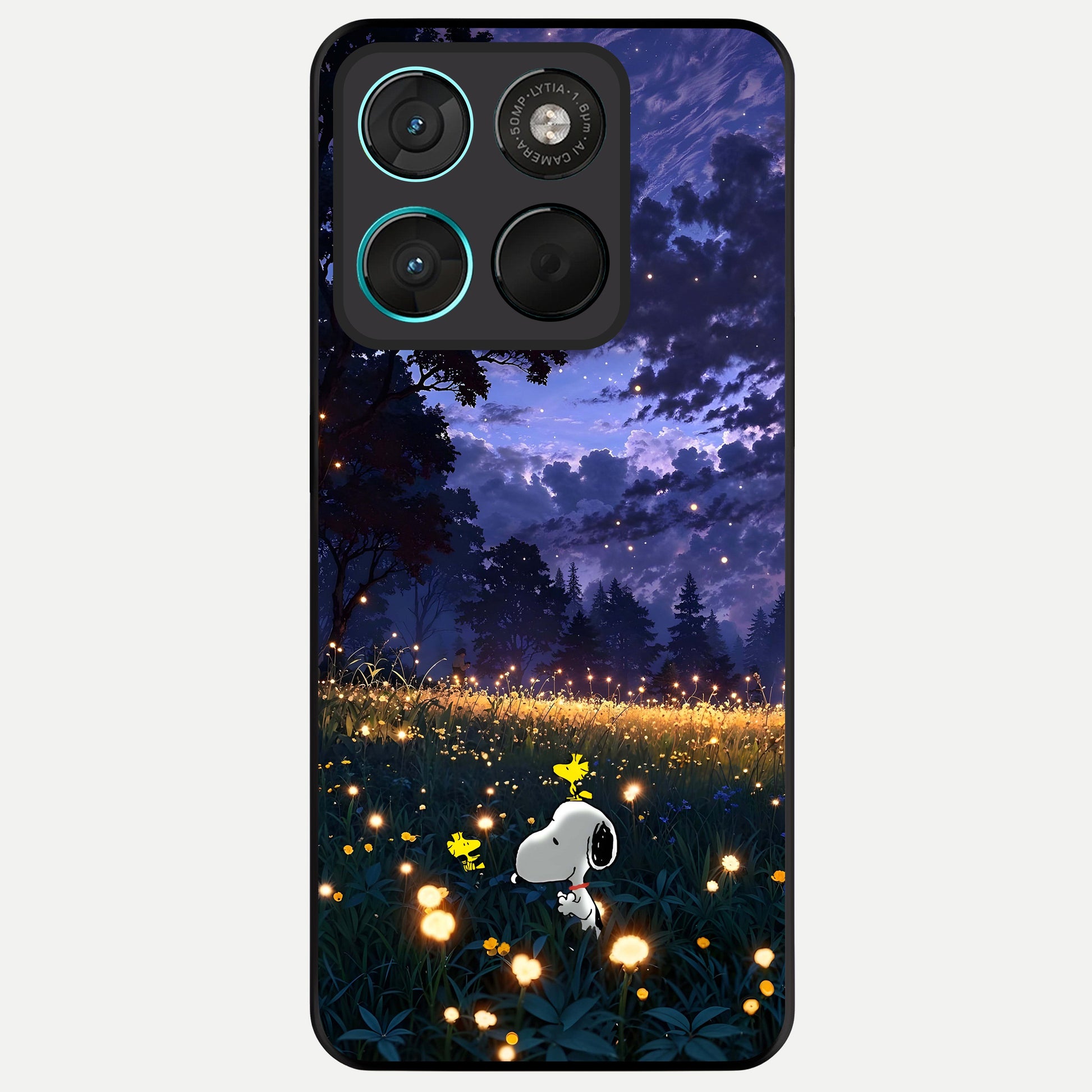  Firefly Meadow Magic Glass Case For Moto G57 Power back cover – full design glossy printed glass finish