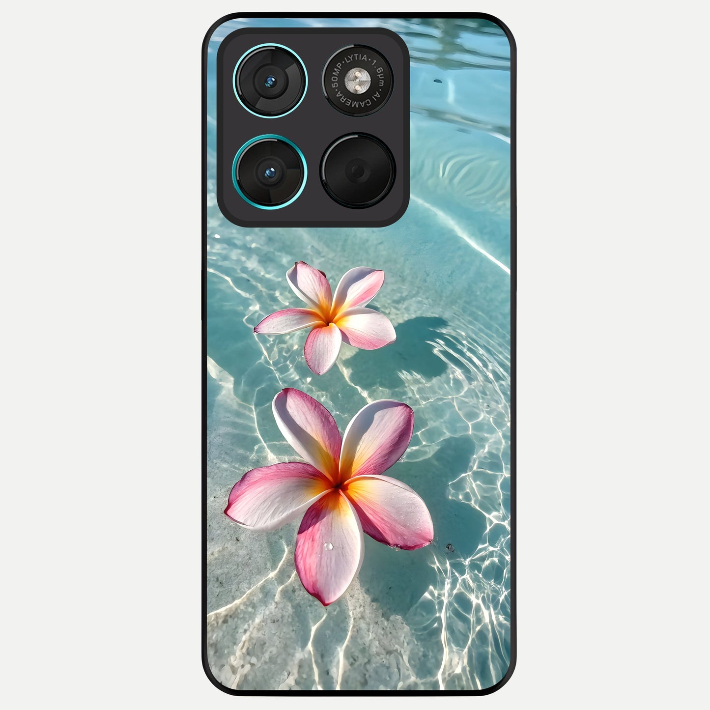  Floating Bloom Bliss Glass Case For Moto G57 Power back cover – full design glossy printed glass finish