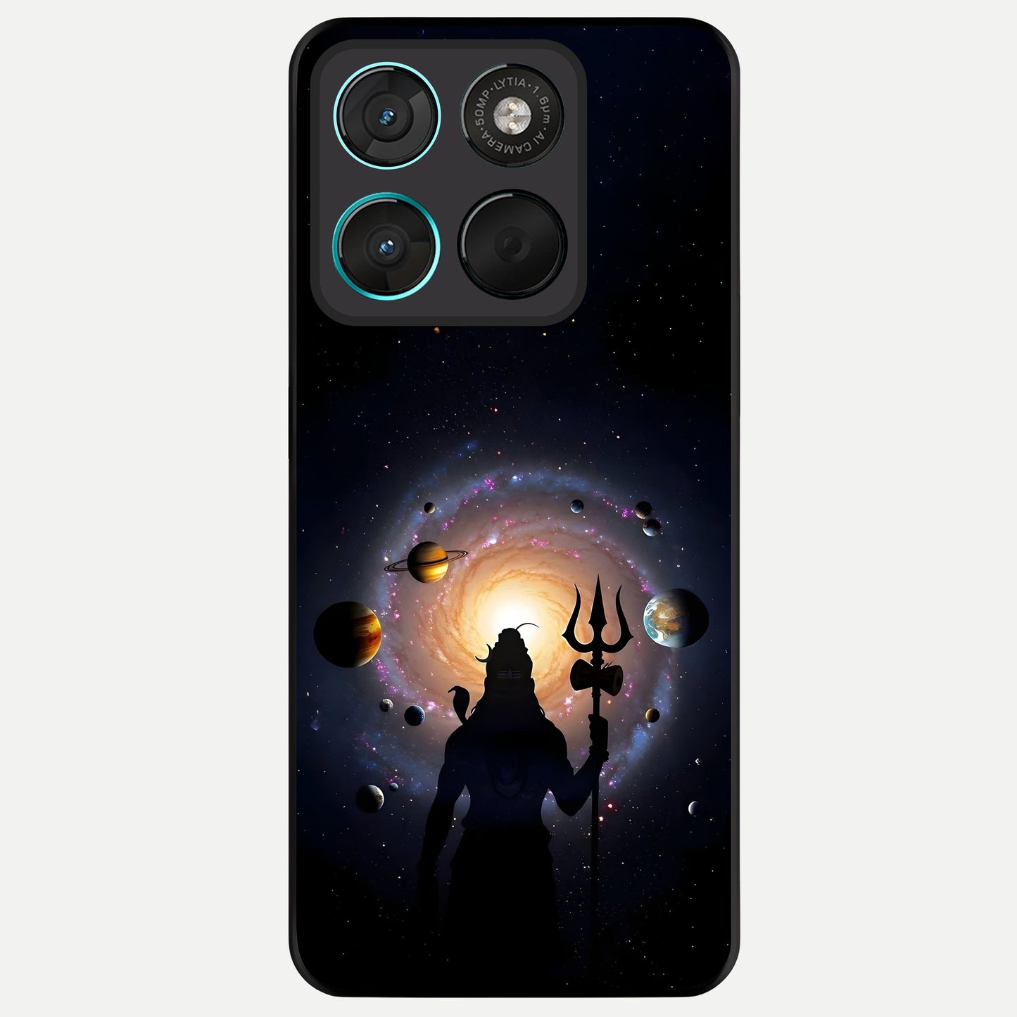  Galactic Shiva Vision Glass Case For Moto G57 Power back cover – full design glossy printed glass finish
