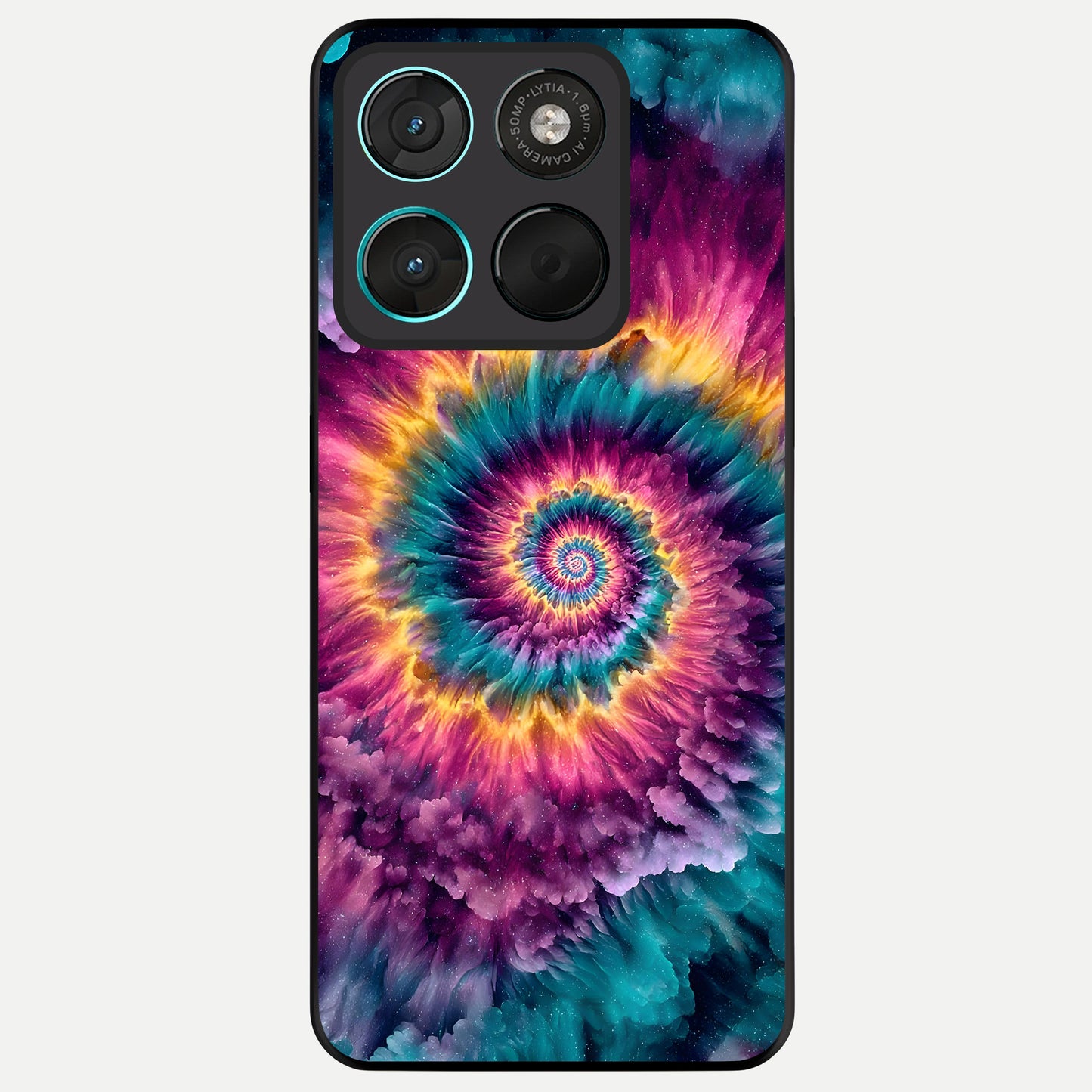  Galactic Spiral Burst Glass Case For Moto G57 Power back cover – full design glossy printed glass finish