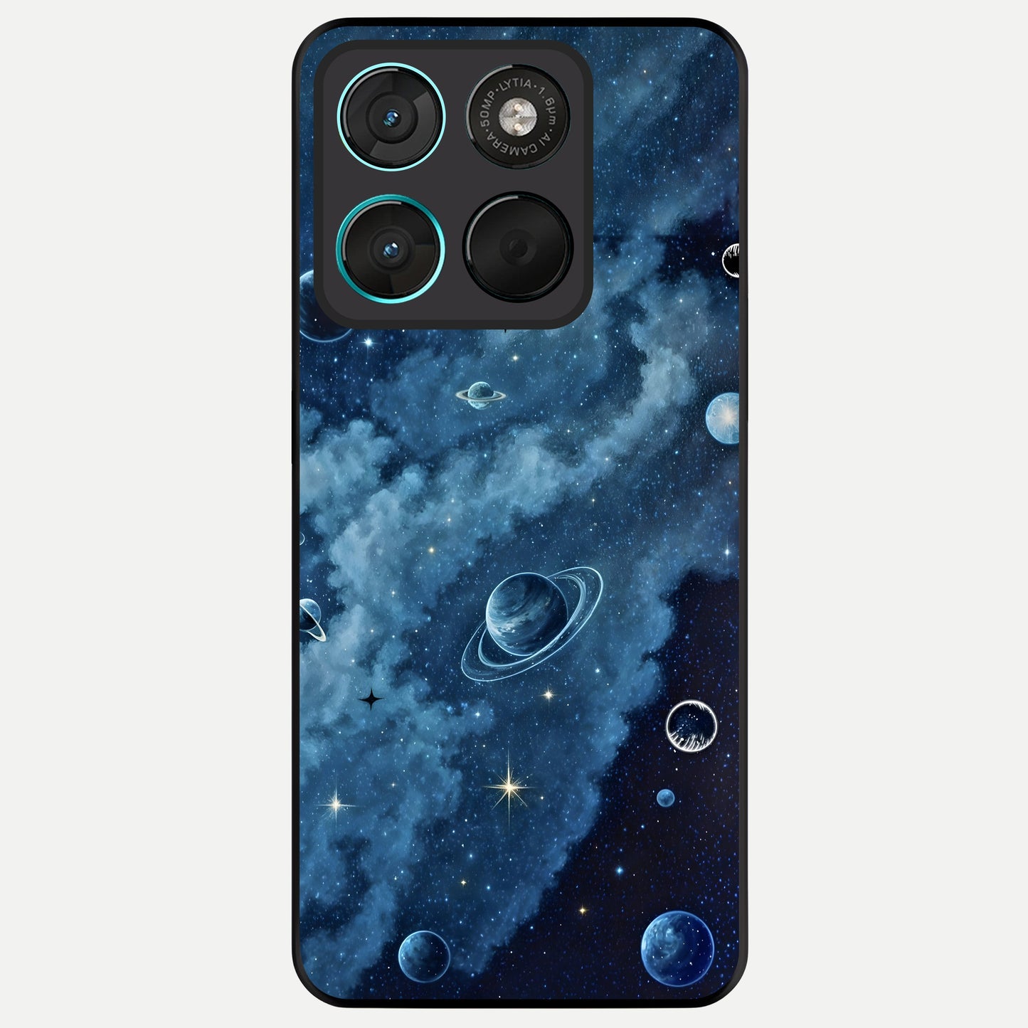  Galaxy Dream Space Glass Case For Moto G57 Power back cover – full design glossy printed glass finish