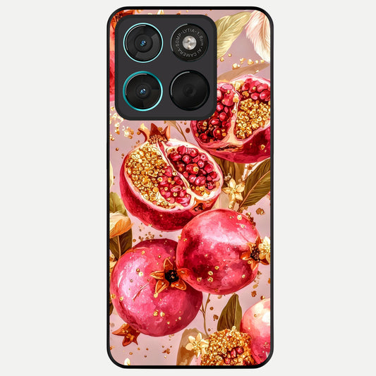  Golden Bloom Glow Glass Case For Moto G57 Power back cover – full design glossy printed glass finish
