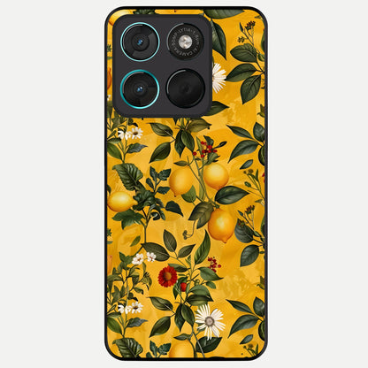  Golden Lemon Field Glass Case For Moto G57 Power back cover – full design glossy printed glass finish