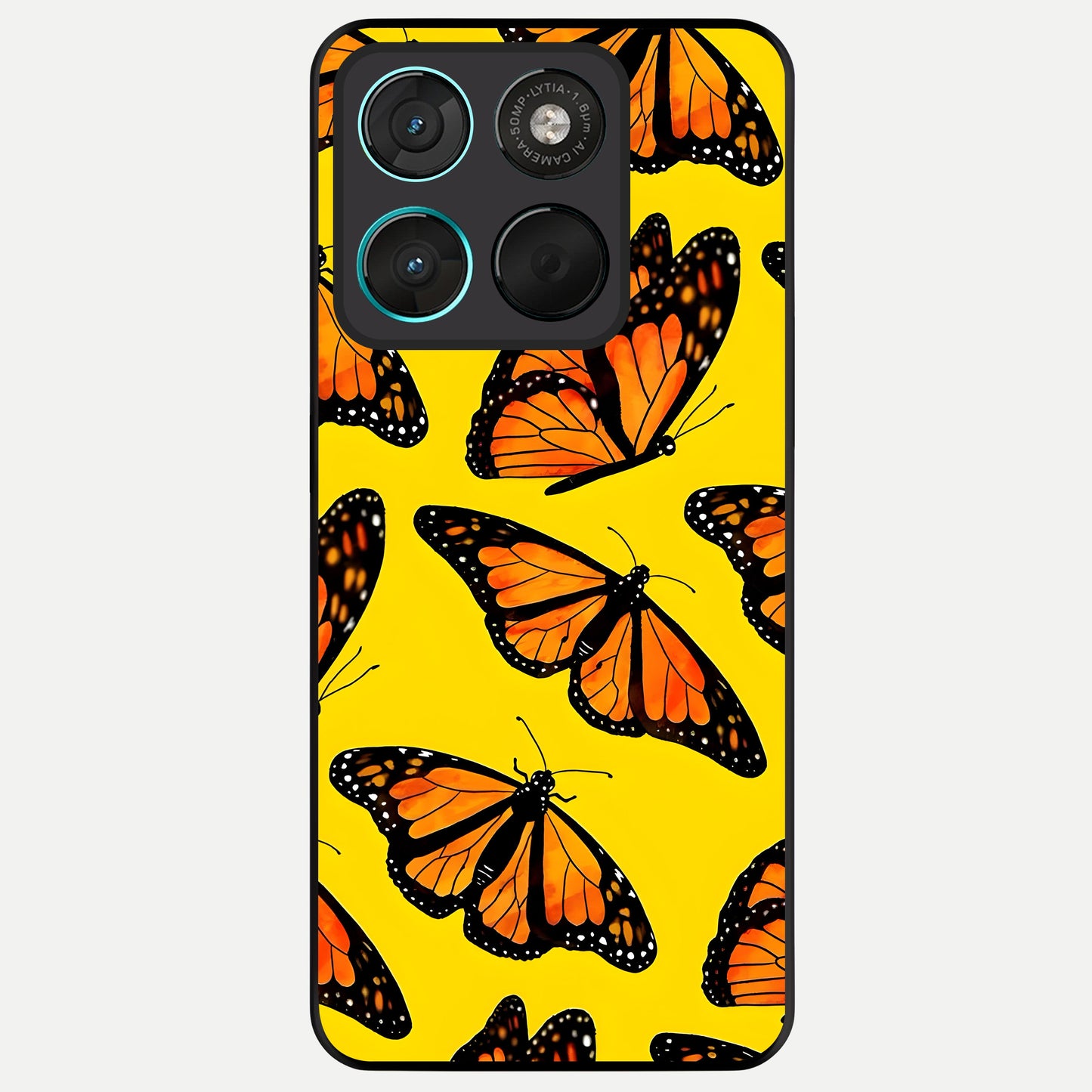  Golden Wing Flight Glass Case For Moto G57 Power back cover – full design glossy printed glass finish