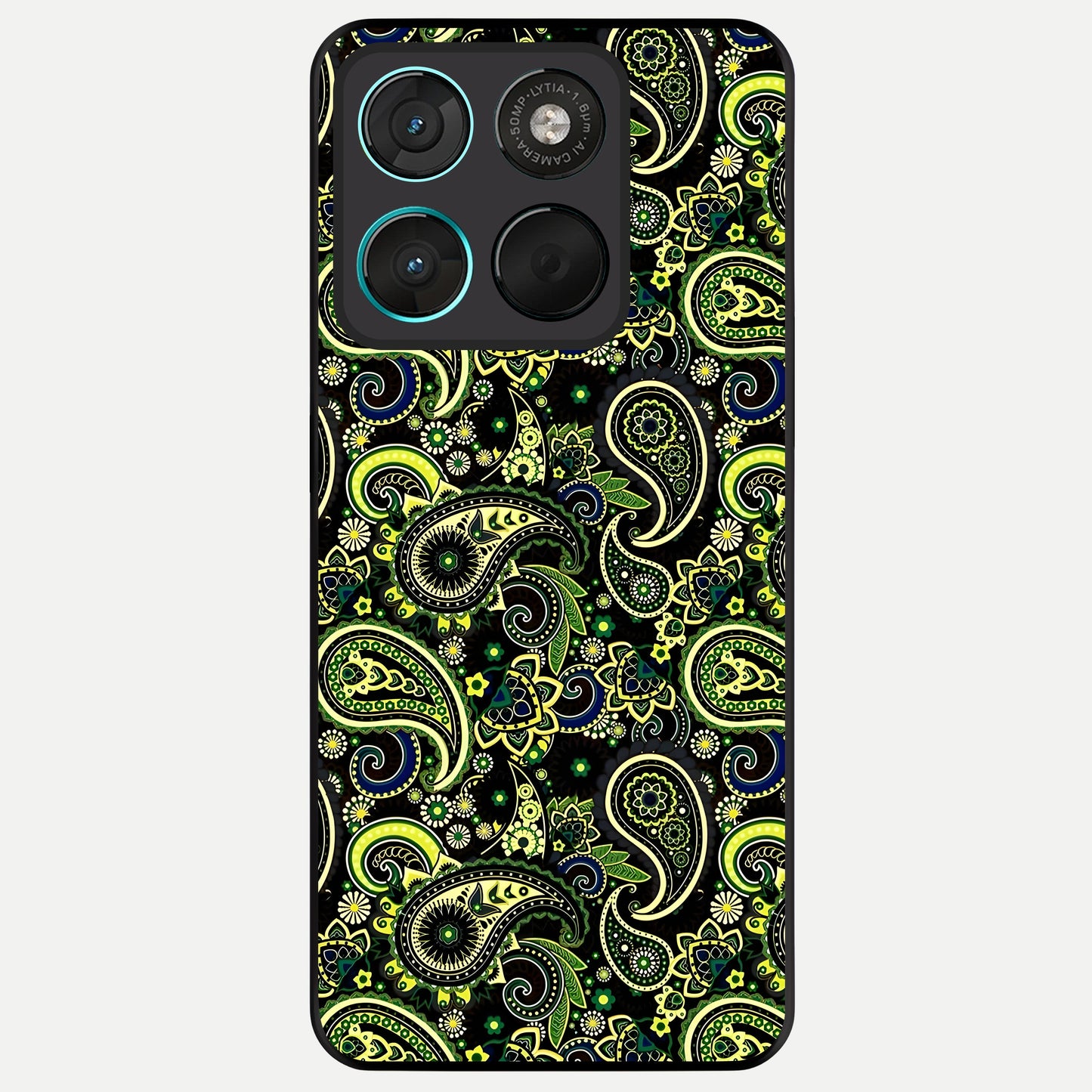  Green Lemon Glass Case For Moto G57 Power back cover – full design glossy printed glass finish