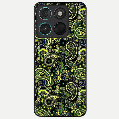  Green Lemon Glass Case For Moto G57 Power back cover – full design glossy printed glass finish