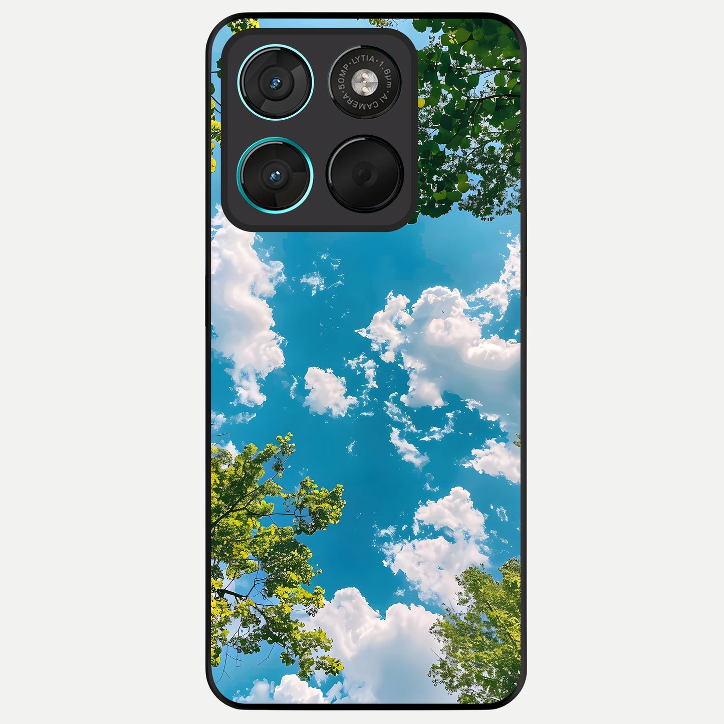  Green Moon Energy Glass Case For Moto G57 Power back cover – full design glossy printed glass finish