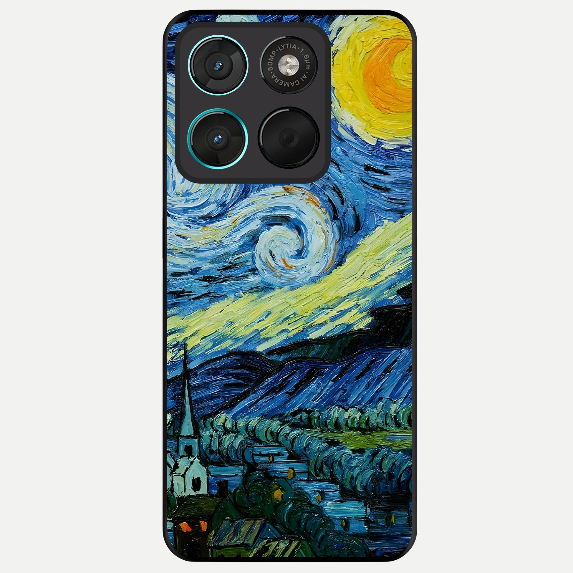  Inspired Van Gogh Art Glass Case For Moto G57 Power back cover – full design glossy printed glass finish