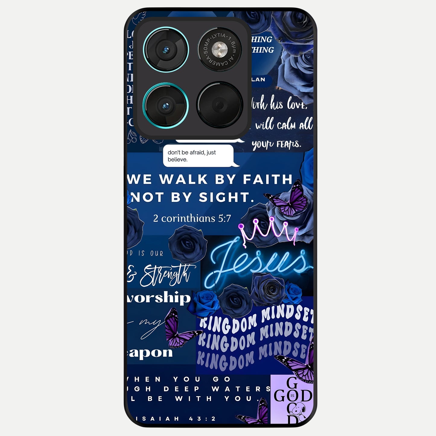  Kingdom Faith Glow Glass Case For Moto G57 Power back cover – full design glossy printed glass finish