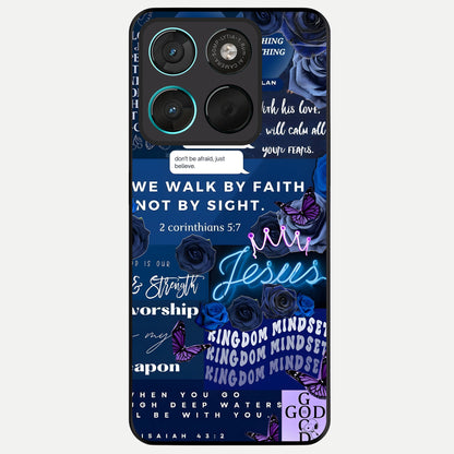  Kingdom Faith Glow Glass Case For Moto G57 Power back cover – full design glossy printed glass finish