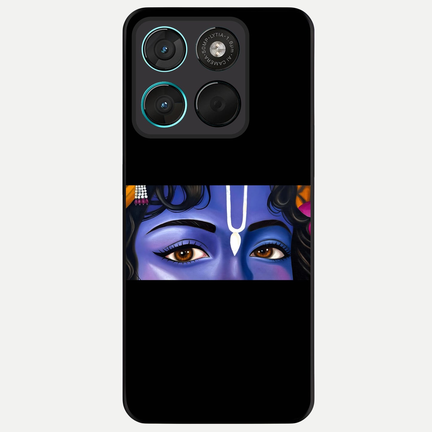  Krishna Eye Glass Case For Moto G57 Power back cover – full design glossy printed glass finish
