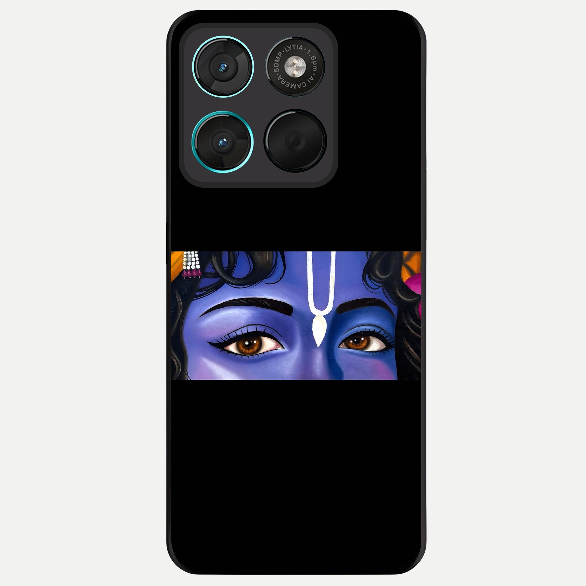  Krishna Eye Glass Case For Moto G57 Power back cover – full design glossy printed glass finish