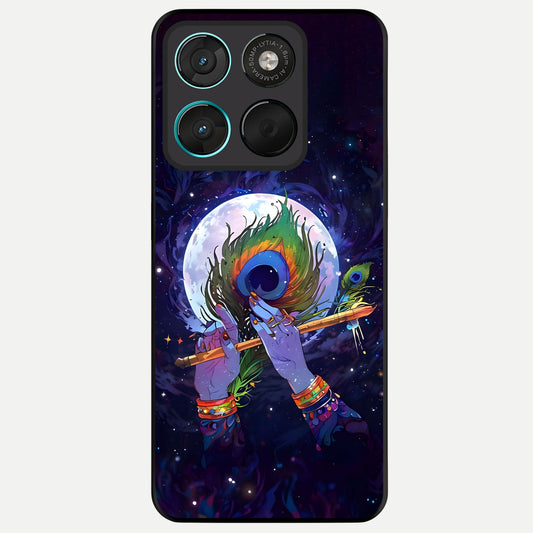  Krishna Hands Art Glass Case For Moto G57 Power back cover – full design glossy printed glass finish