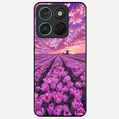  Lavender Dream Skies Glass Case For Moto G57 Power back cover – full design glossy printed glass finish