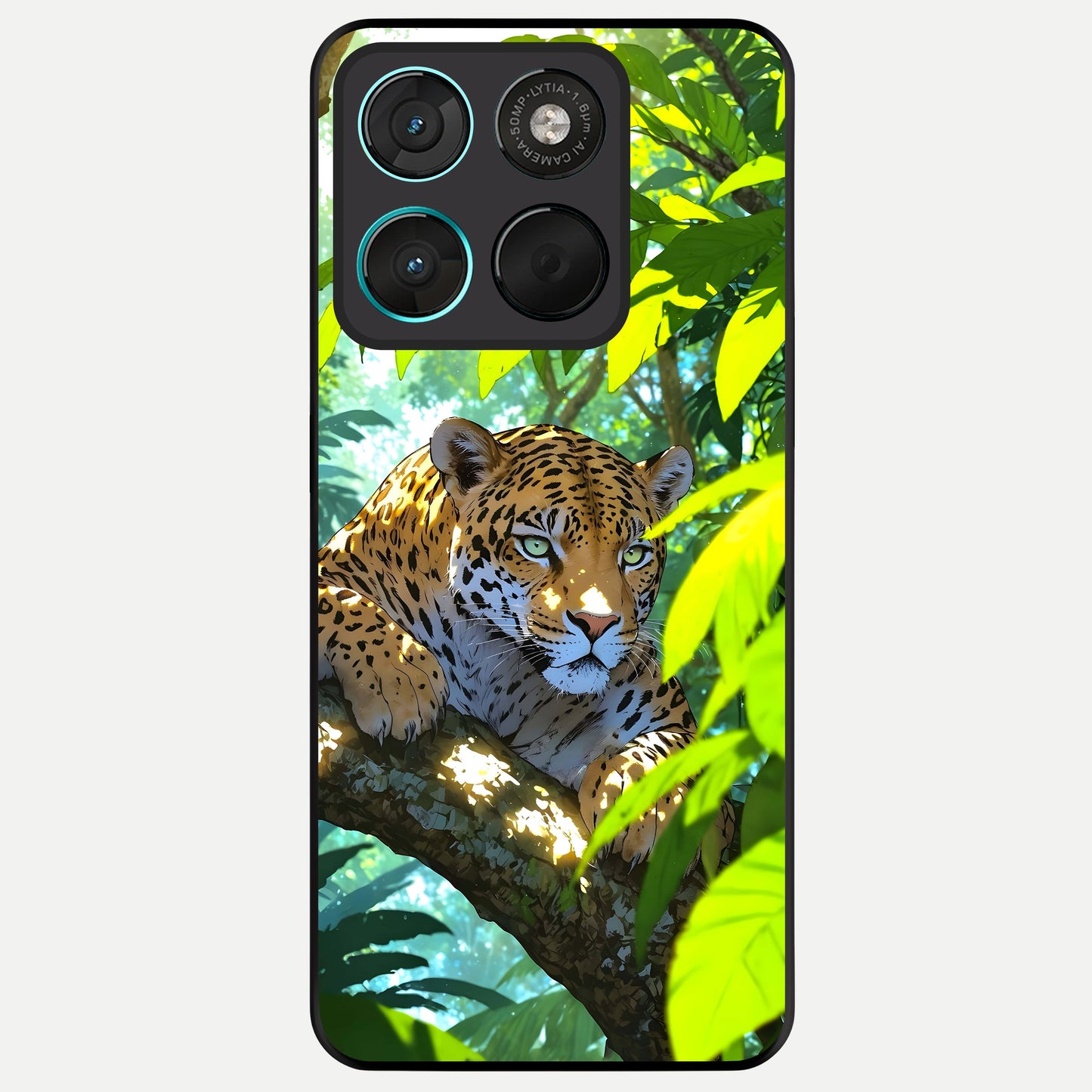  Leopard in Jungle Glass Case For Moto G57 Power back cover – full design glossy printed glass finish