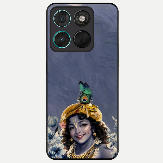  Lord Krishna Glass Case For Moto G57 Power back cover – full design glossy printed glass finish