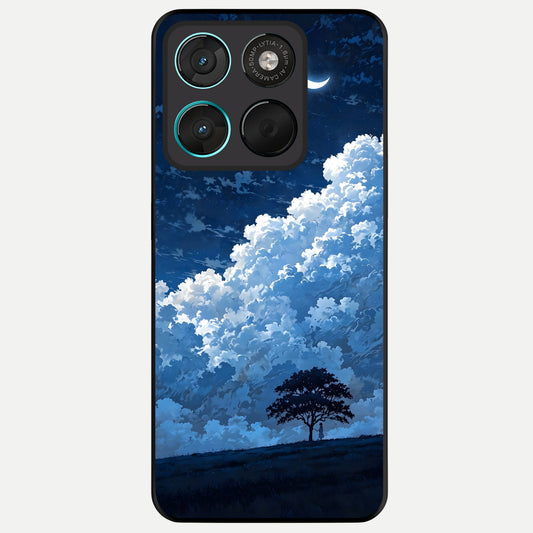  Midnight Sky Serenity Glass Case For Moto G57 Power back cover – full design glossy printed glass finish