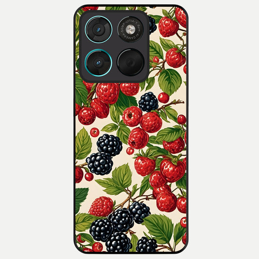  Mixed Berry Collage Glass Case For Moto G57 Power back cover – full design glossy printed glass finish