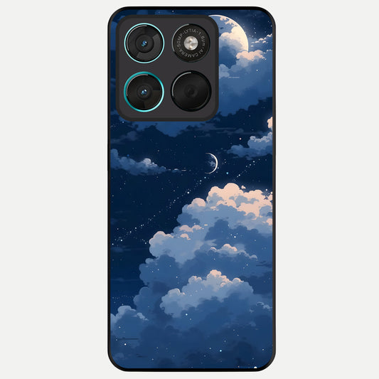  Moon Dream Haze Glass Case For Moto G57 Power back cover – full design glossy printed glass finish