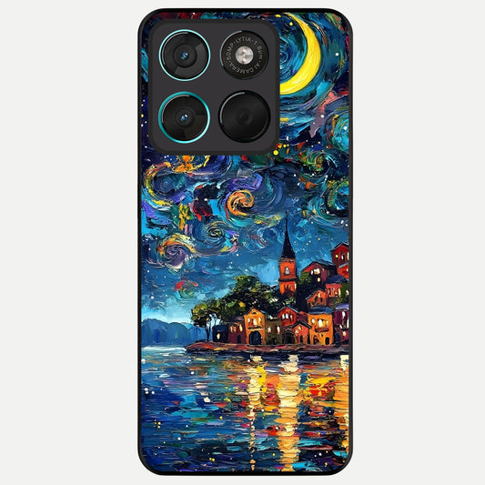  Moonlight Harbor Glow Glass Case For Moto G57 Power back cover – full design glossy printed glass finish
