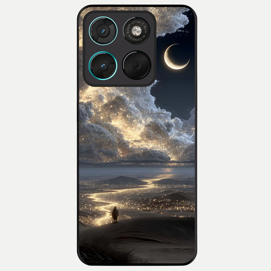  Moonlight Spark Path Glass Case For Moto G57 Power back cover – full design glossy printed glass finish