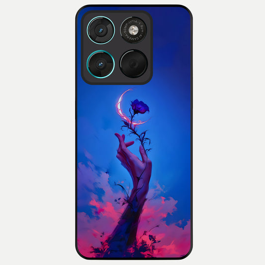  Mystic Hand Glass Case For Moto G57 Power back cover – full design glossy printed glass finish