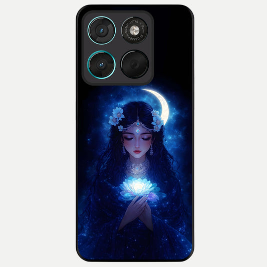  Mystic Moon Queen Glass Case For Moto G57 Power back cover – full design glossy printed glass finish