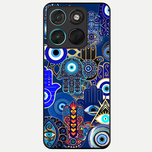  Mystic Palm Guard Glass Case For Moto G57 Power back cover – full design glossy printed glass finish